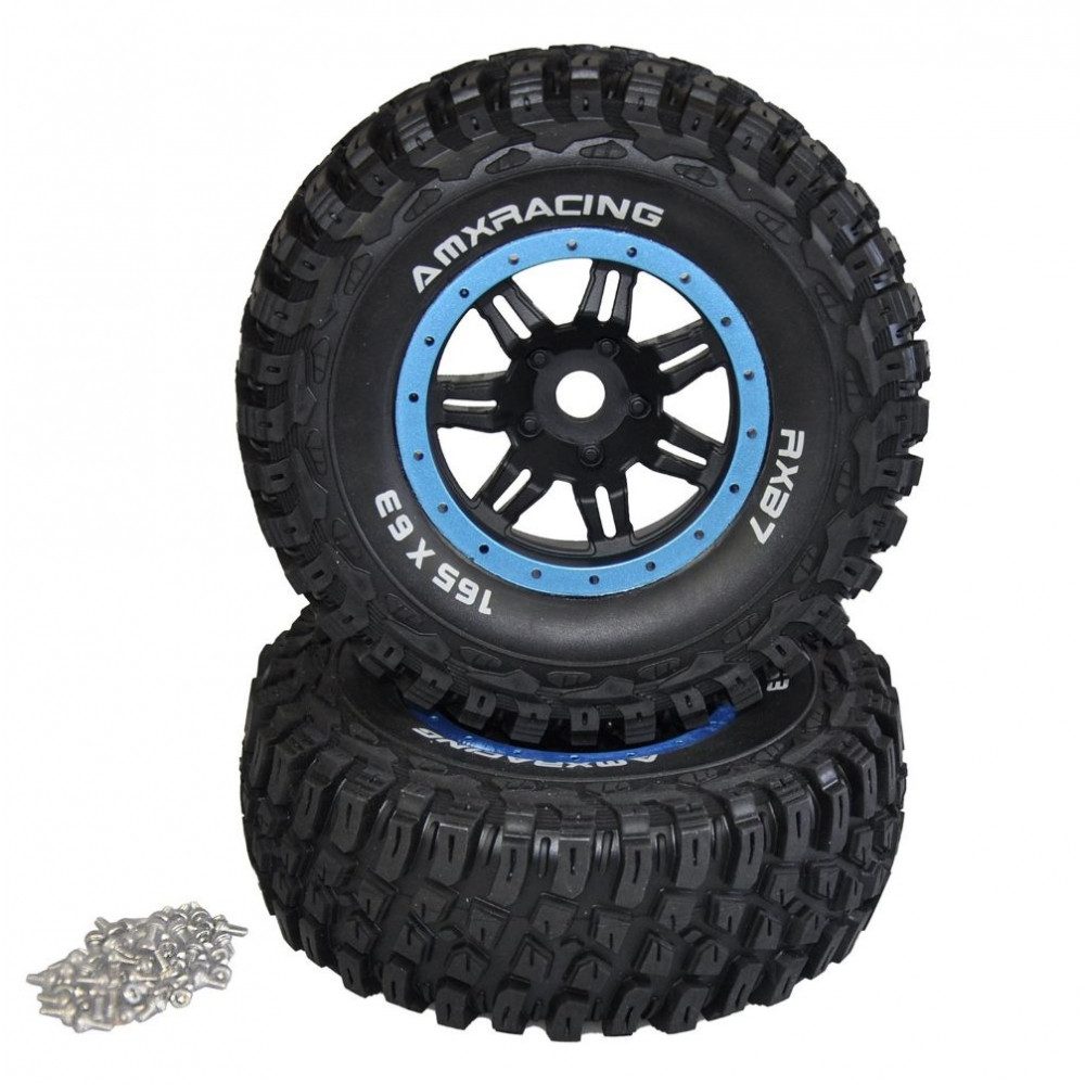 Amewi Modellbausatz 019-22553033 Kompletträder RXB7 - 2 Stück - blau