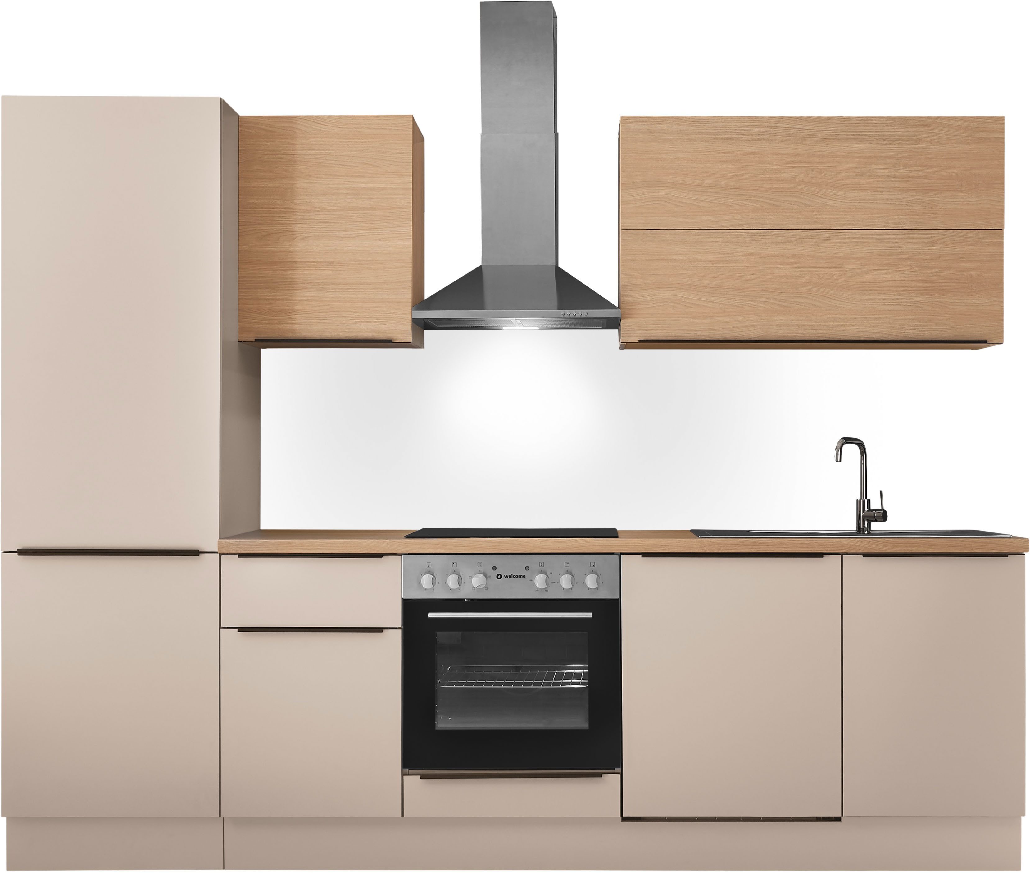KOCHSTATION Küchenzeile Cocco B/H/T 280x211x60 cm, Breite 280 cm, wahlweise mit E-Geräten und Induktion