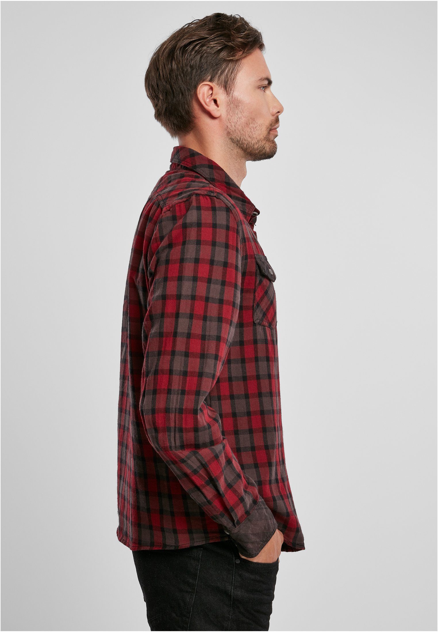 Langarmhemd Duncan Checked Shirt Brandit Herren red-brown (1-tlg)