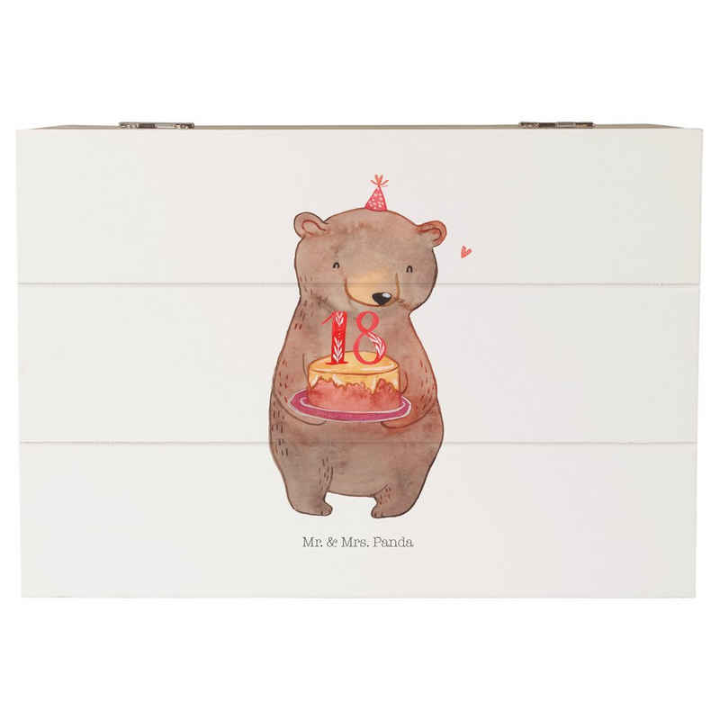 Mr. & Mrs. Panda Dekokiste 22 x 15 cm Bär Torte 1. Geburtstag - Weiß - Geschenk, Holzkiste, Kuch (1 St), Stilvolles Design