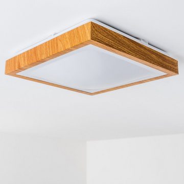 hofstein Deckenleuchte »Rosola« eckige aus Metall in moderner Holz-Optik, 3000 Kelvin, 18 Watt, 1380 Lumen, IP44, auch für das Badezimmer geeignet