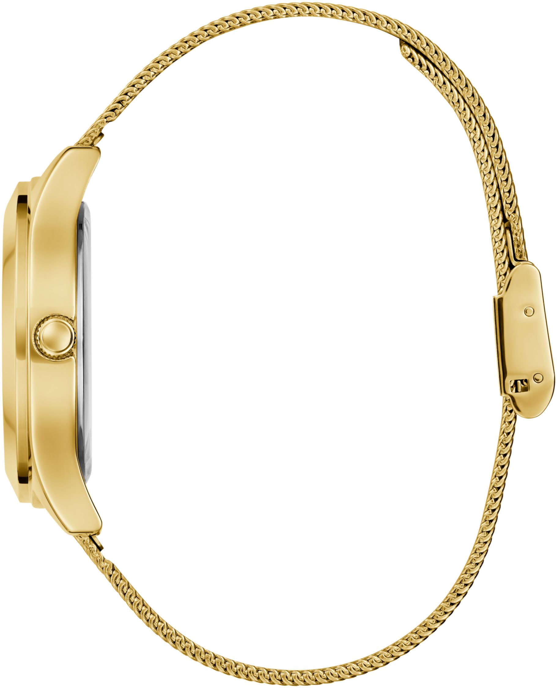 Guess Quarzuhr GLITZ PLAQUE GW0835L2, Armbanduhr, Damenuhr, Edelstahlarmband, Mineralglas, analog