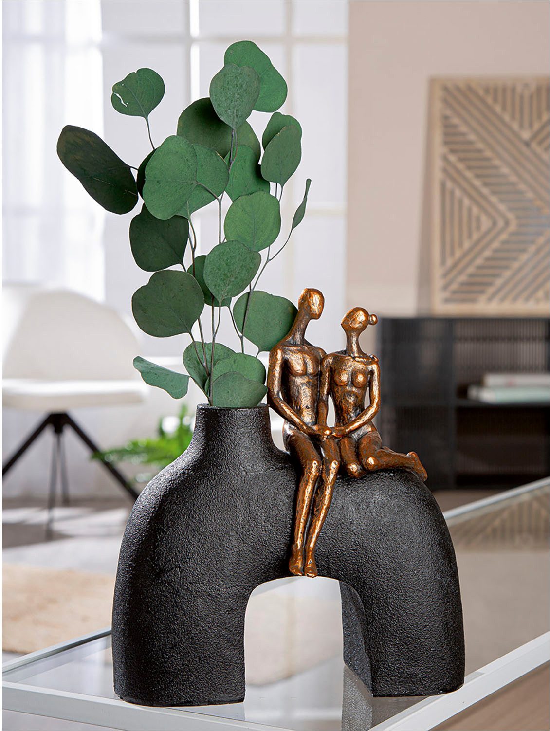 Casablanca by Gilde Tischvase Vase Frau; Mann Movement schwarz H. 25,5 cm (1 St)