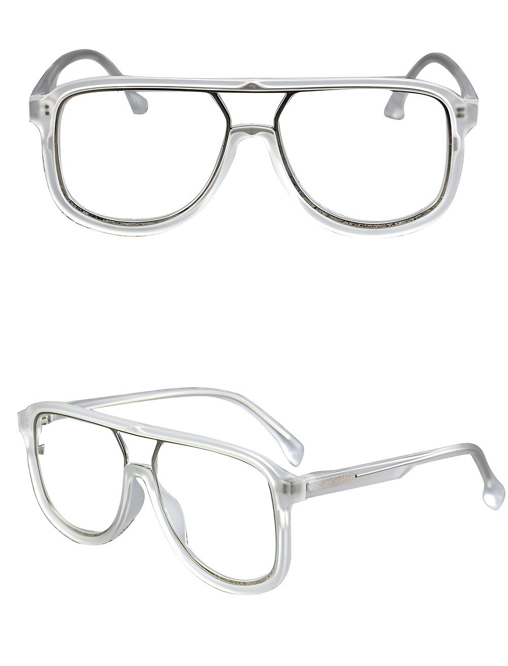 PACIEA Brille Herren Ohne Sehstärke Doppelbalkenrahmen Vintage Anti Blaulicht