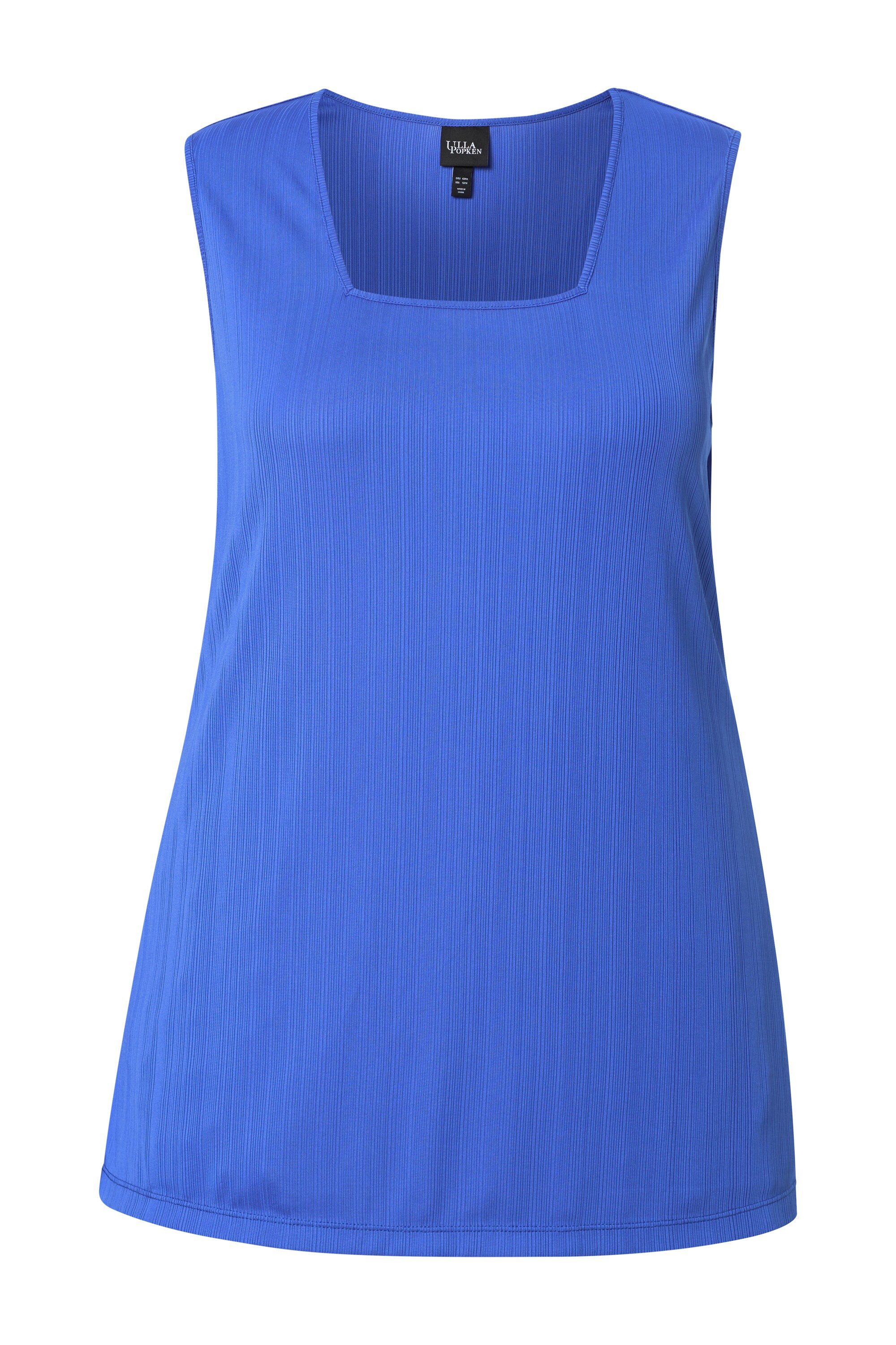 Ulla Popken Longtop Top Rippjersey A-Linie Caree-Ausschnitt ärmellos