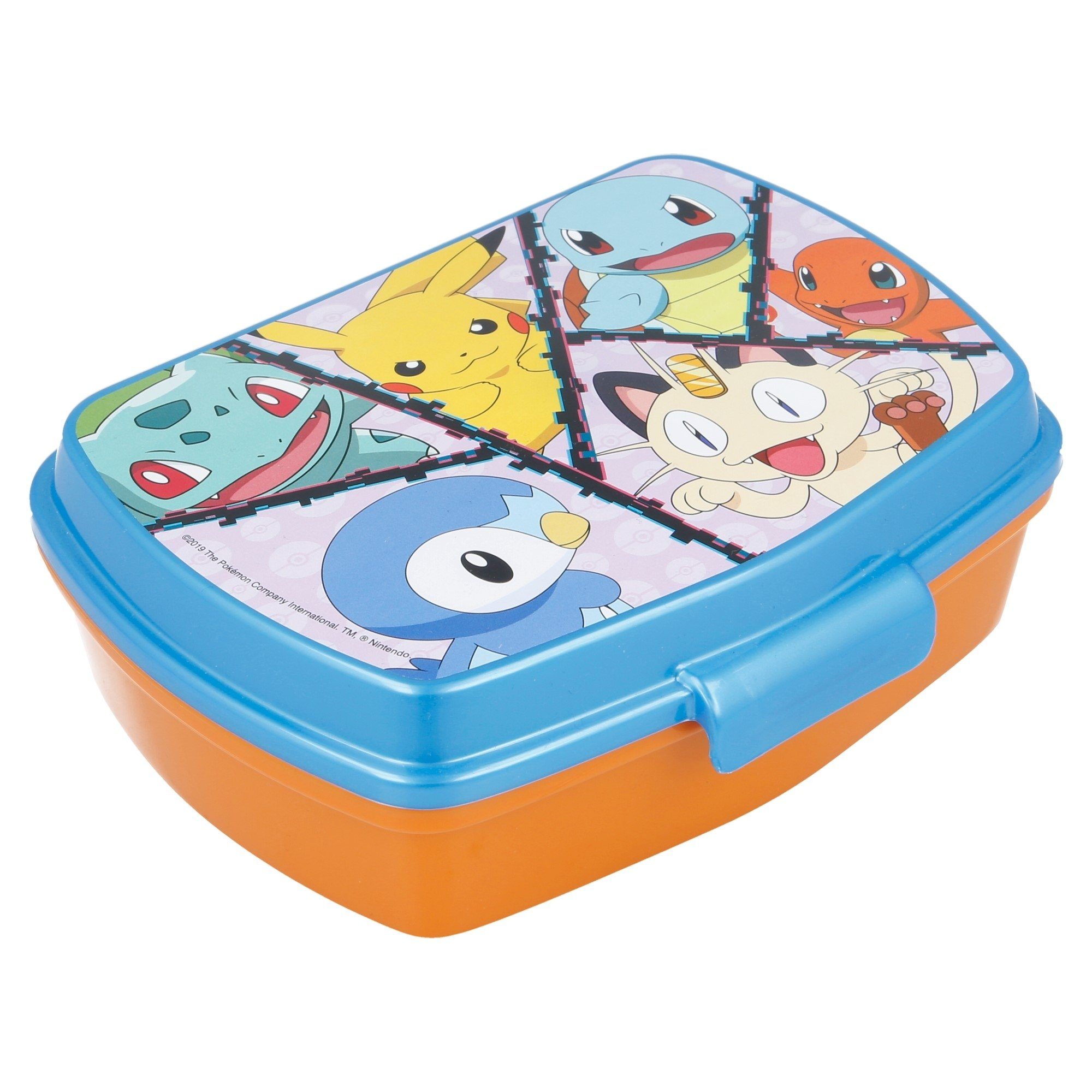 POKÉMON Lunchbox Pokemon Pikachu Kinder 4 teiliges Lunch Set, Kunststoff, (4-tlg., Spar-Set), Brotdose Trinkflasche Messer und Gabel