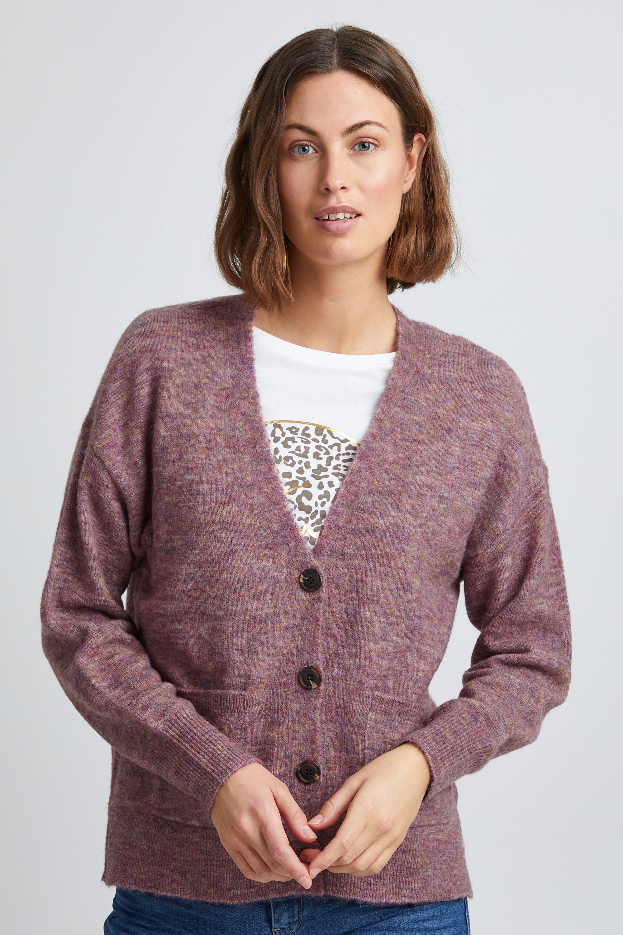 fransa Strickjacke Fransa FREMDEBBI 2 Cardigan - 20610192 Grape Shake Melange