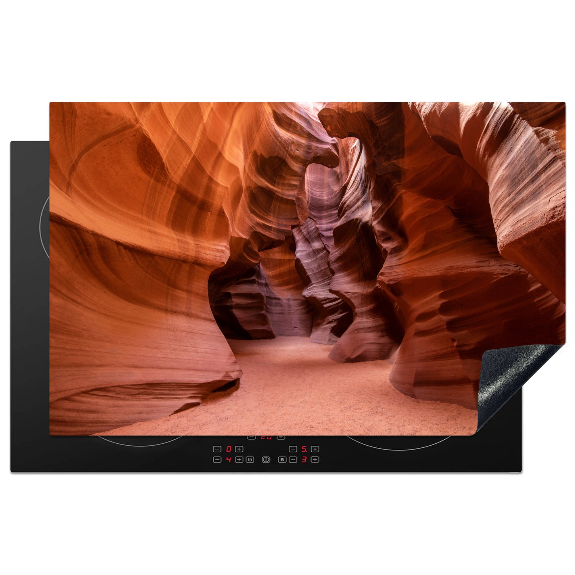 MuchoWow Herdblende-/Abdeckplatte Der durch Erosion entstandene Antelope Canyon, Vinyl, (1 tlg), 81x52 cm, Induktionskochfeld Schutz für die küche, Ceranfeldabdeckung