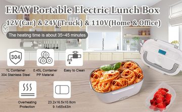 Daskoo Elektrische Lunchbox Essenwärmer Lunch Box Edelstahl herausnehmbar 1,5L