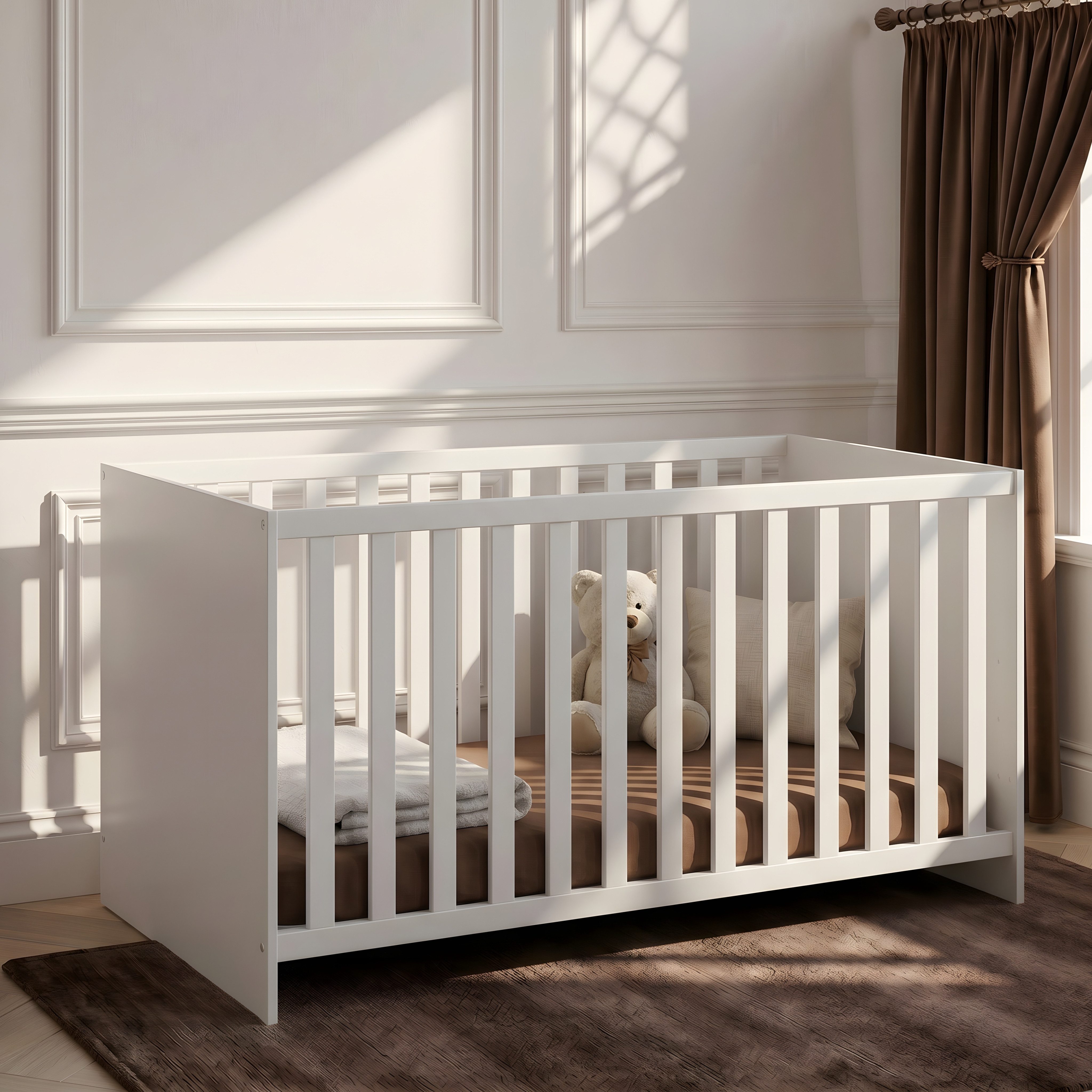 arthur berndt Babybett Essentials, Made in Germany, mit Schlupfsprossen,Mitwachsend, 4x höhenverstellbar