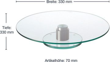 LEONARDO Tortenplatte TURN, Aluminium, Edelstahl, Glas, drehbar, Ø 33 cm