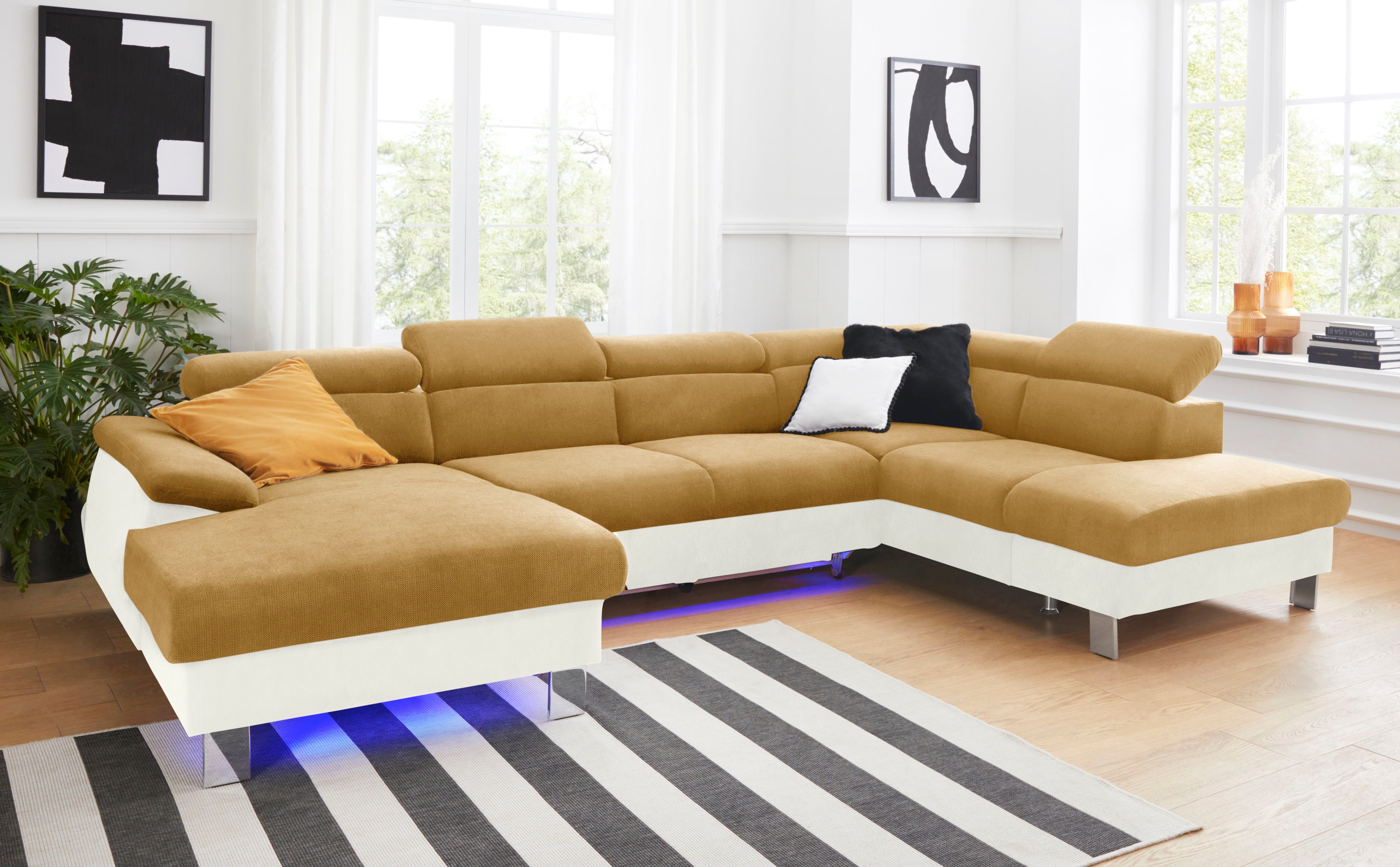 COTTA Wohnlandschaft "Komaris U-Form, B: 320 cm" mit Kopfteilverstellung, o günstig online kaufen