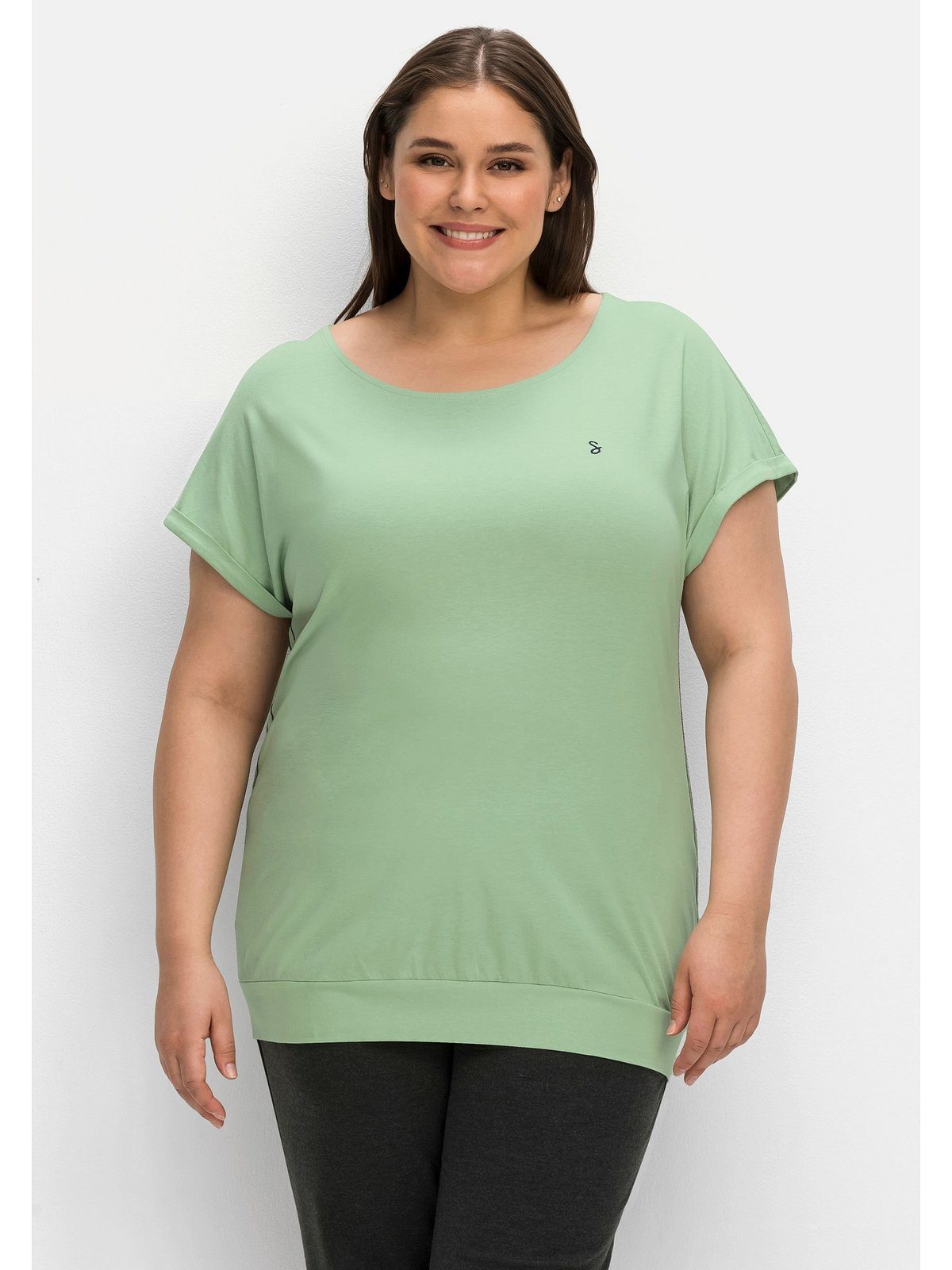 Holen Sie sich das echte Angebot zu einem tollen Preis! Sheego T-Shirt Große Baumwoll-Modal-Mix aus Größen