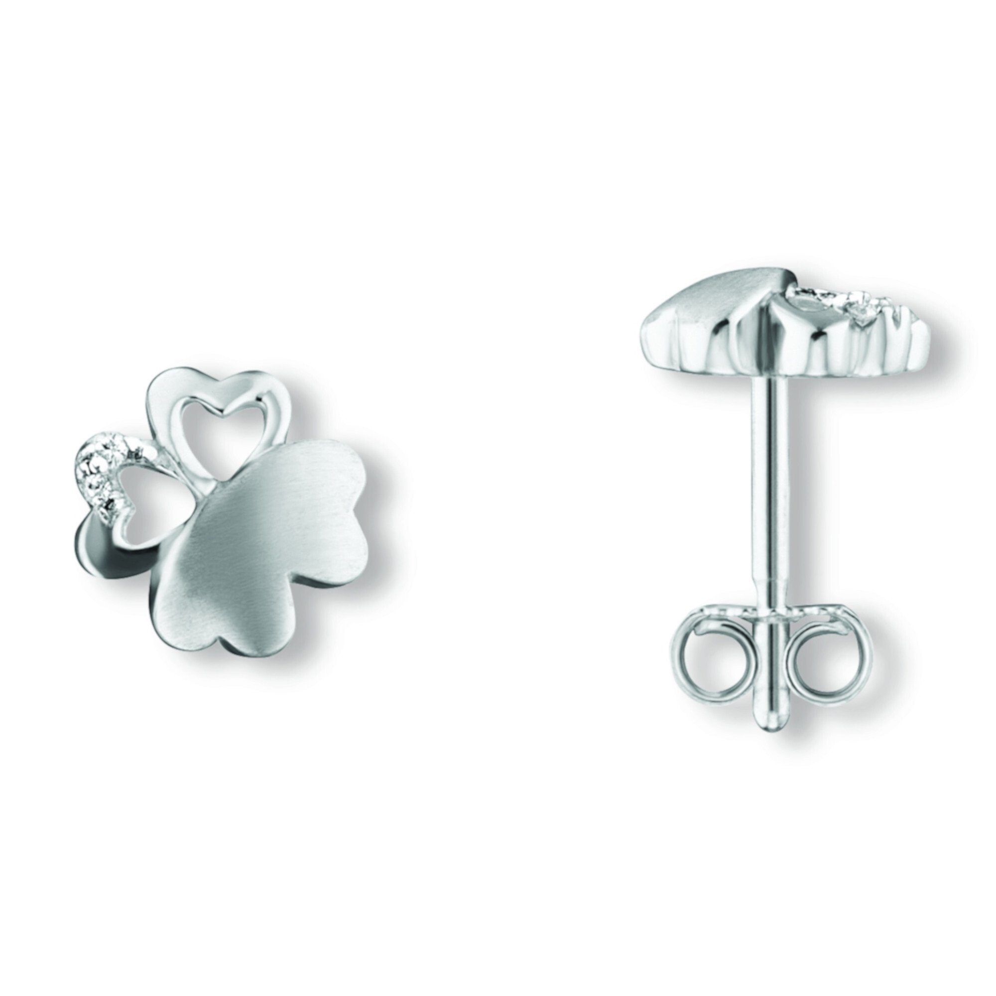 ONE ELEMENT Paar Ohrstecker Zirkonia Blume Ohrringe Schmuck Blume aus Damen Ohrstecker Silber, 925 Silber