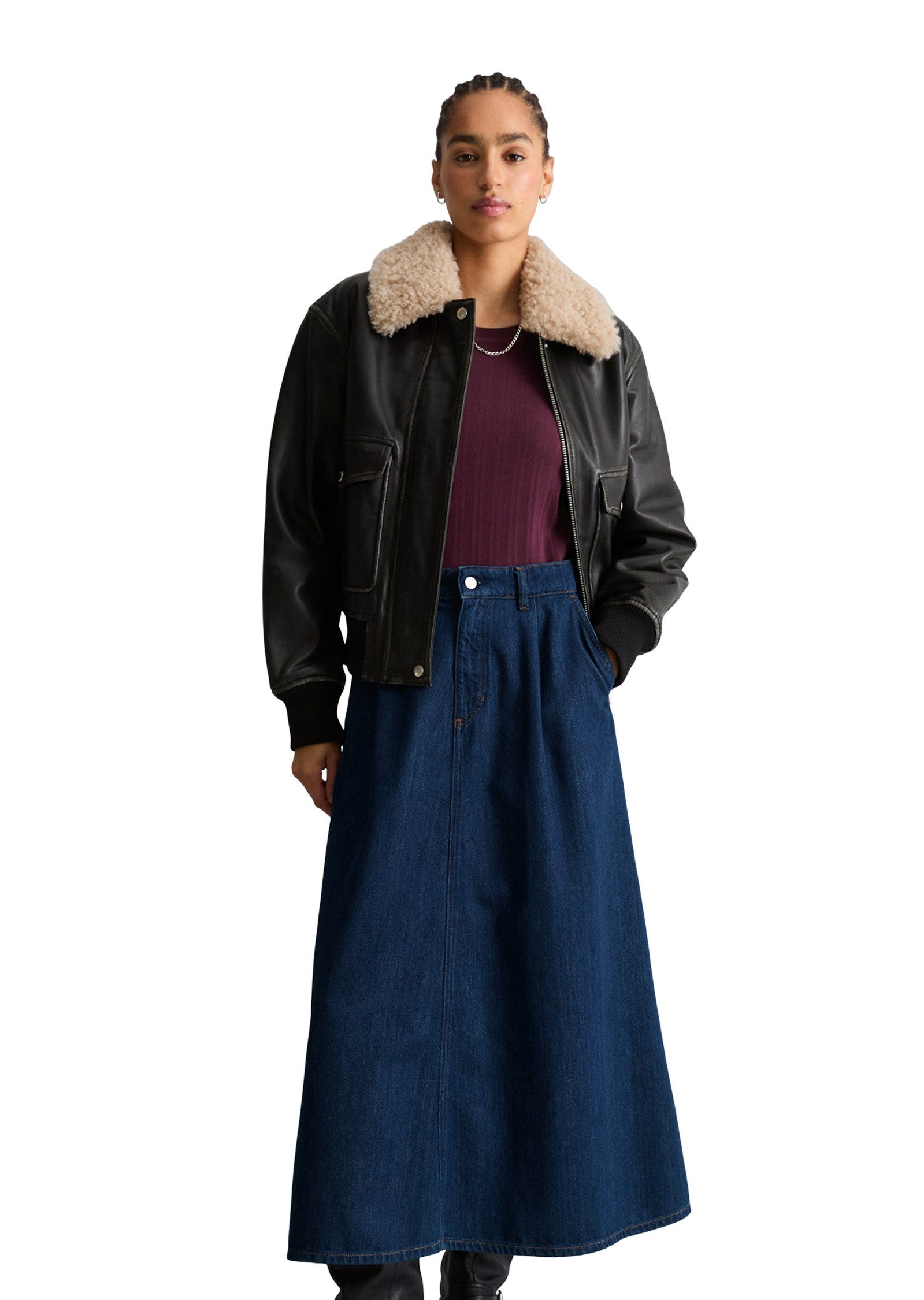 Marc O'Polo DENIM Lederjacke aus softem Lammnappaleder