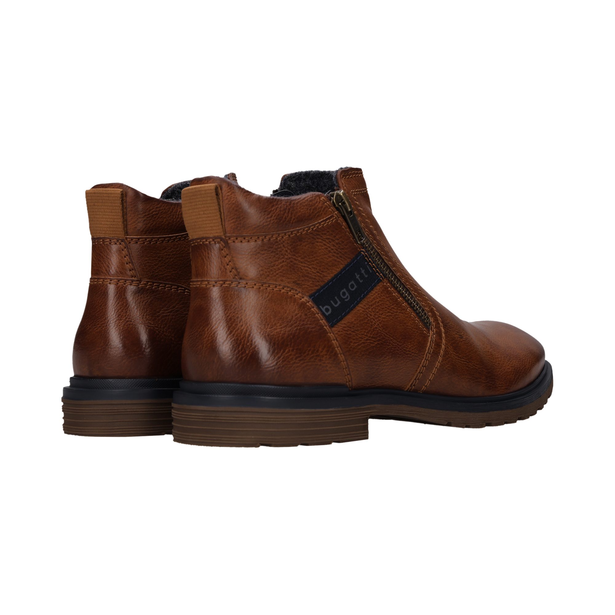 bugatti Stiefelette Zipper Boots, Stiefelette mit Profillaufsohle - schmale Form