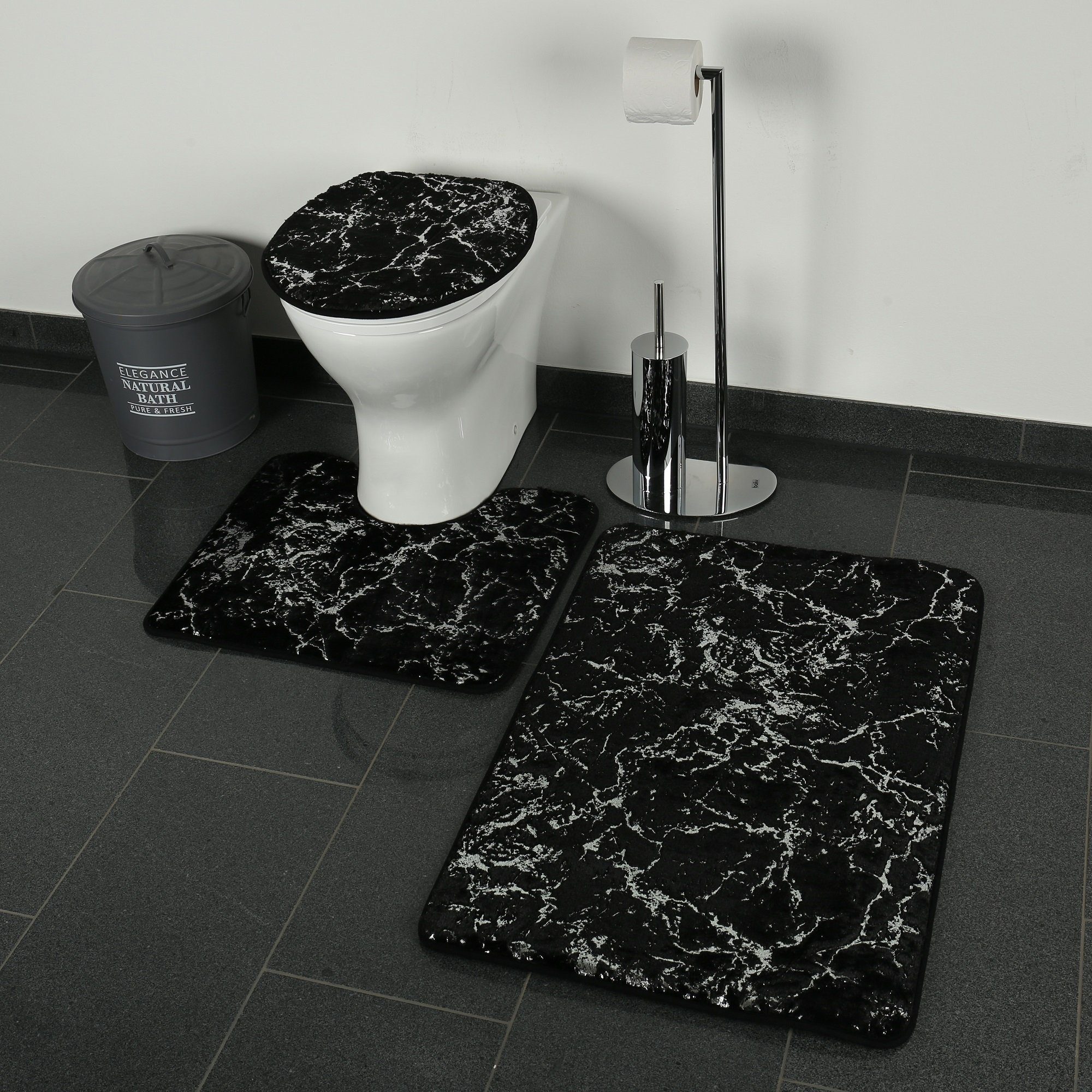 ZELLERFELD Badematte Marmour 3-teiliges Set - rutschfest günstig online kaufen