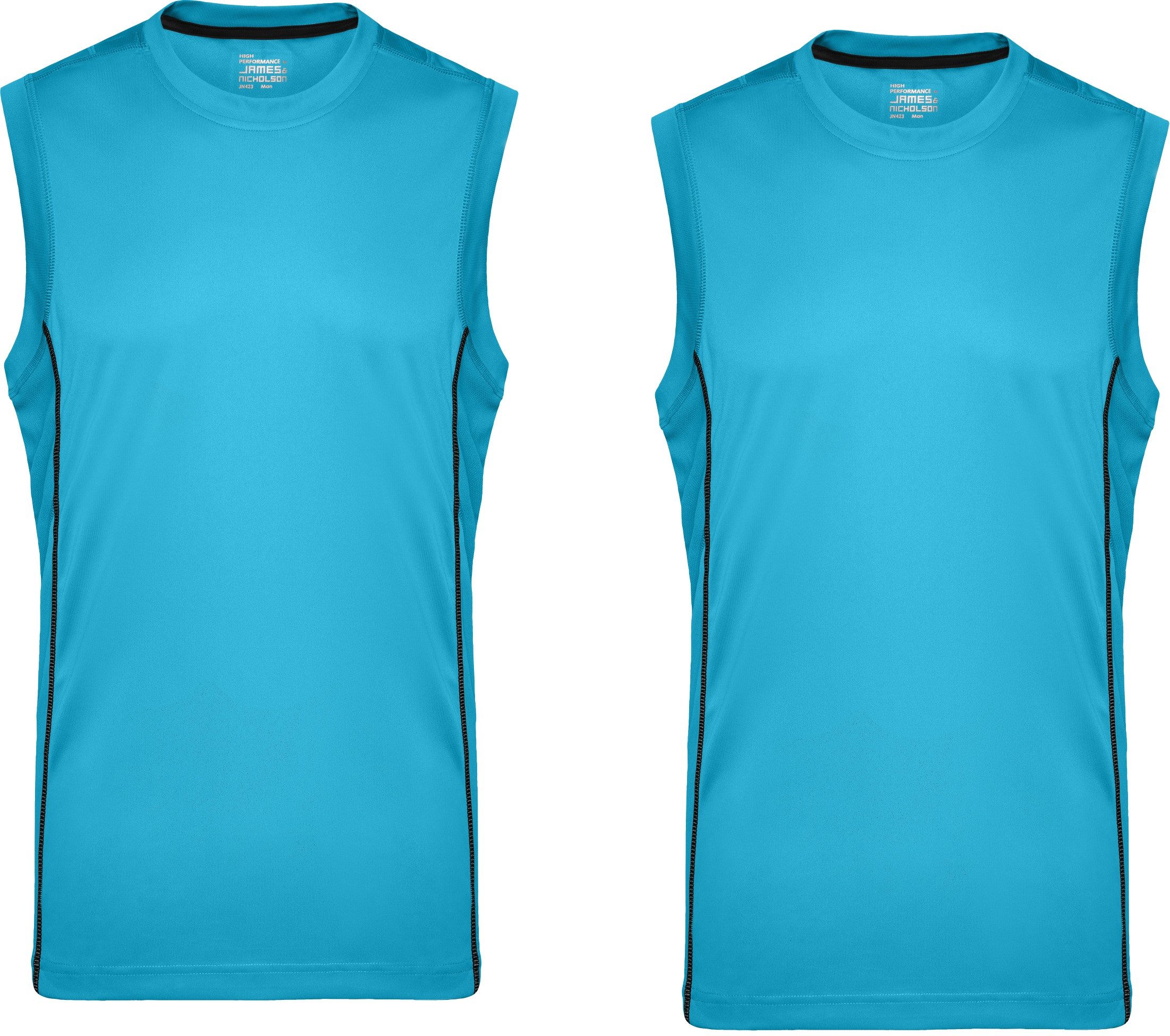 James & Nicholson Sporttop Doppelpack Herren Sporttop mit modischen reflektierenden Details JN423 (Spar-Set, 2er-Pack) Feuchtigkeitsregulierend, atmungsaktiv und schnell trocknend