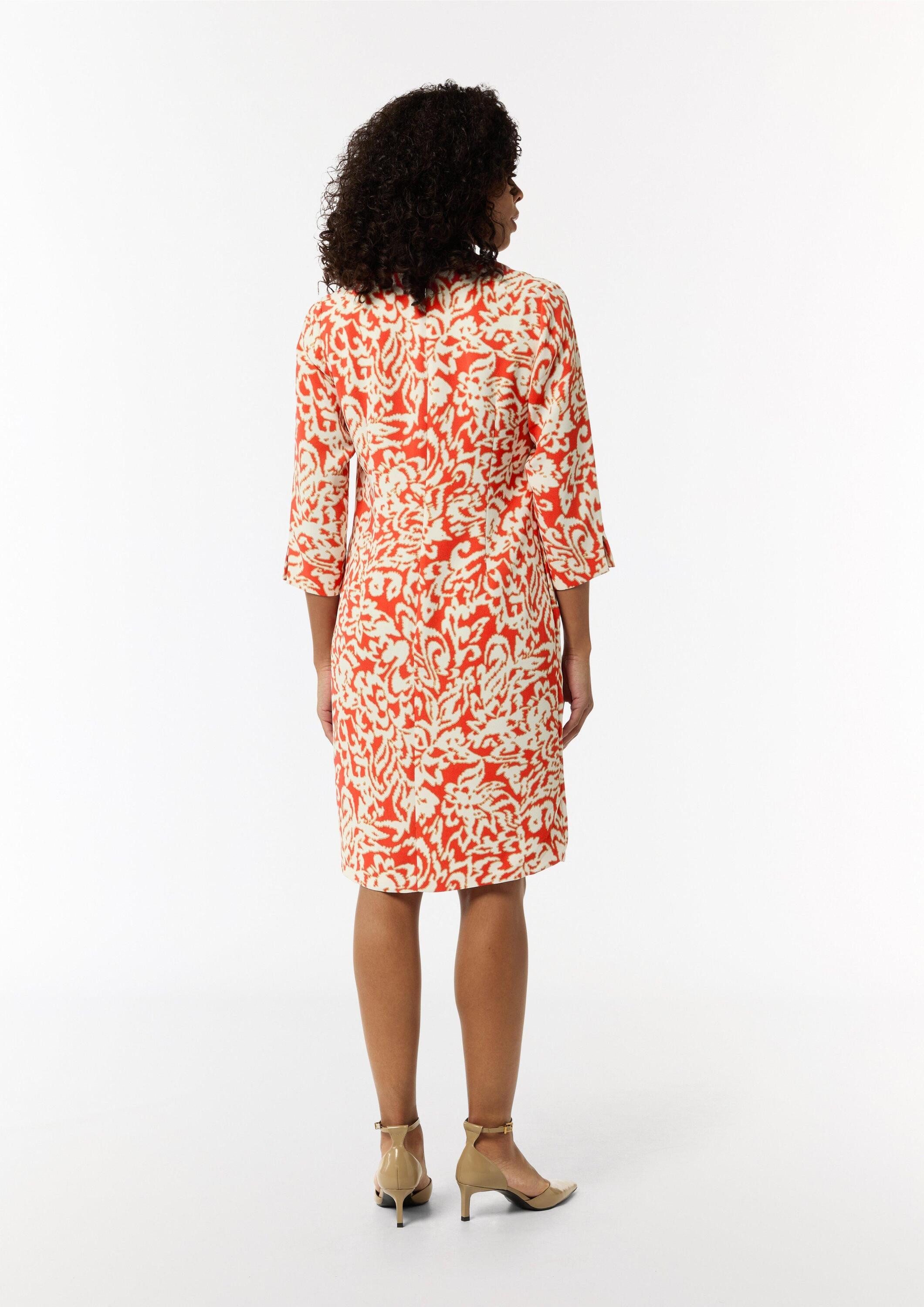 comma Minikleid Kleid Gemustertes Kleid aus Crêpe