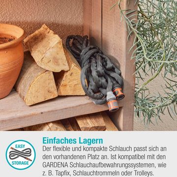 GARDENA Gartenschlauch Textilschlauch Liano™ Life 1/2", 10m Schlauch, inkl. aller Anschlüsse