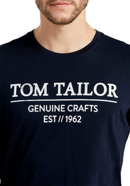 TOM TAILOR Rundhalsshirt mit großem Logofrontprint