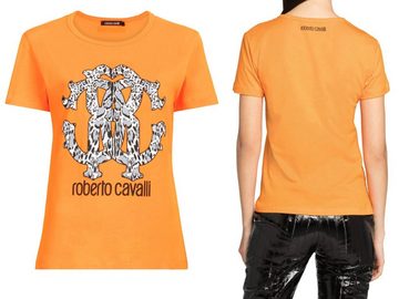 roberto cavalli T-Shirt ROBERTO CAVALLI RC LYNX-PRINT MONOGRAM COTTON T-SHIRT TOP LOUNGE ICONI