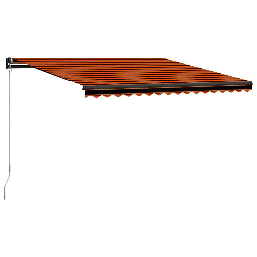 Thumbnail - vidaXL Markise Einziehbare Markise Handbetrieben 450 x 300 cm Orange und Braun