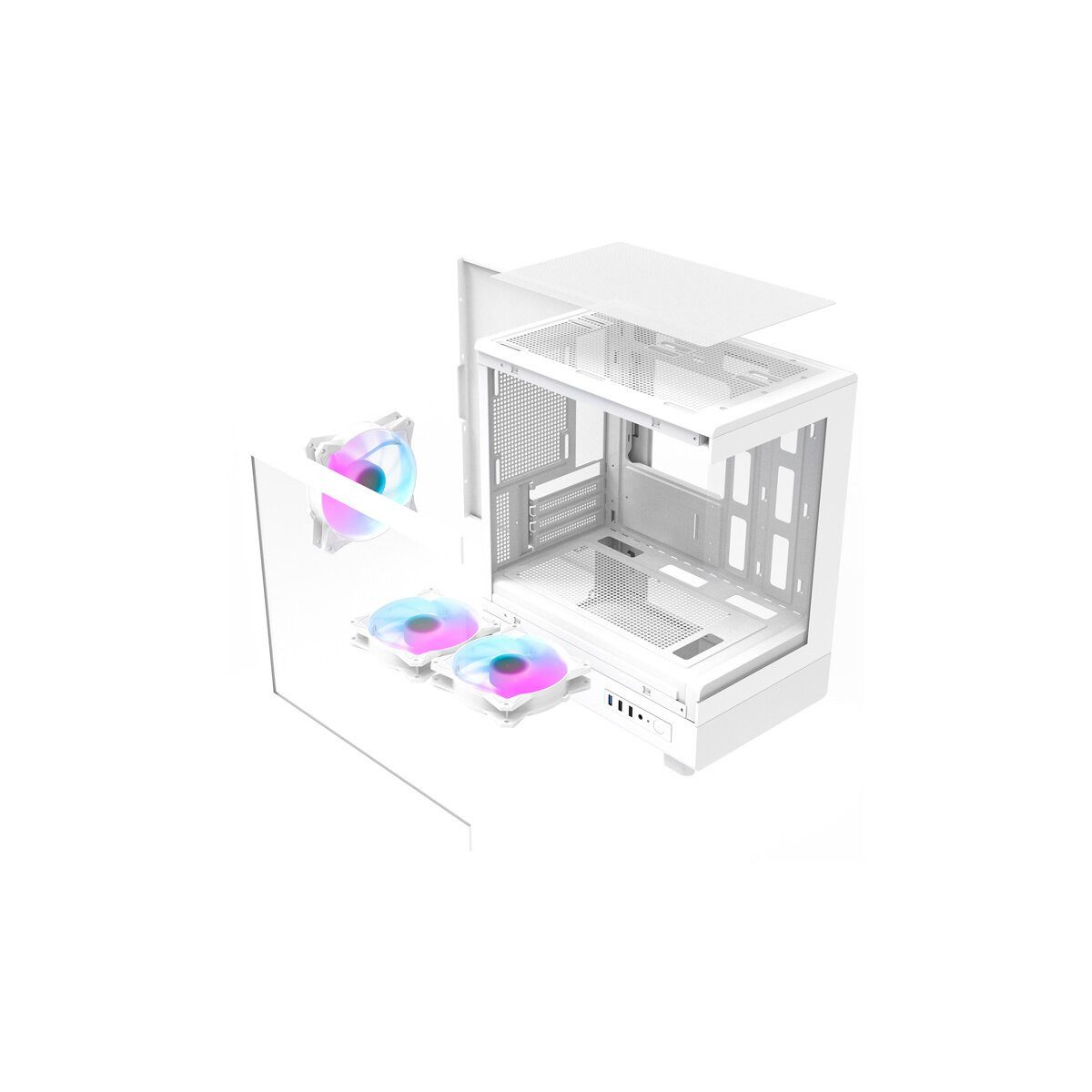 Darkflash PC-Gehäuse Darkflash DB330M PC Gehäuse Micro ATX mit 3 Lüftern Weiß