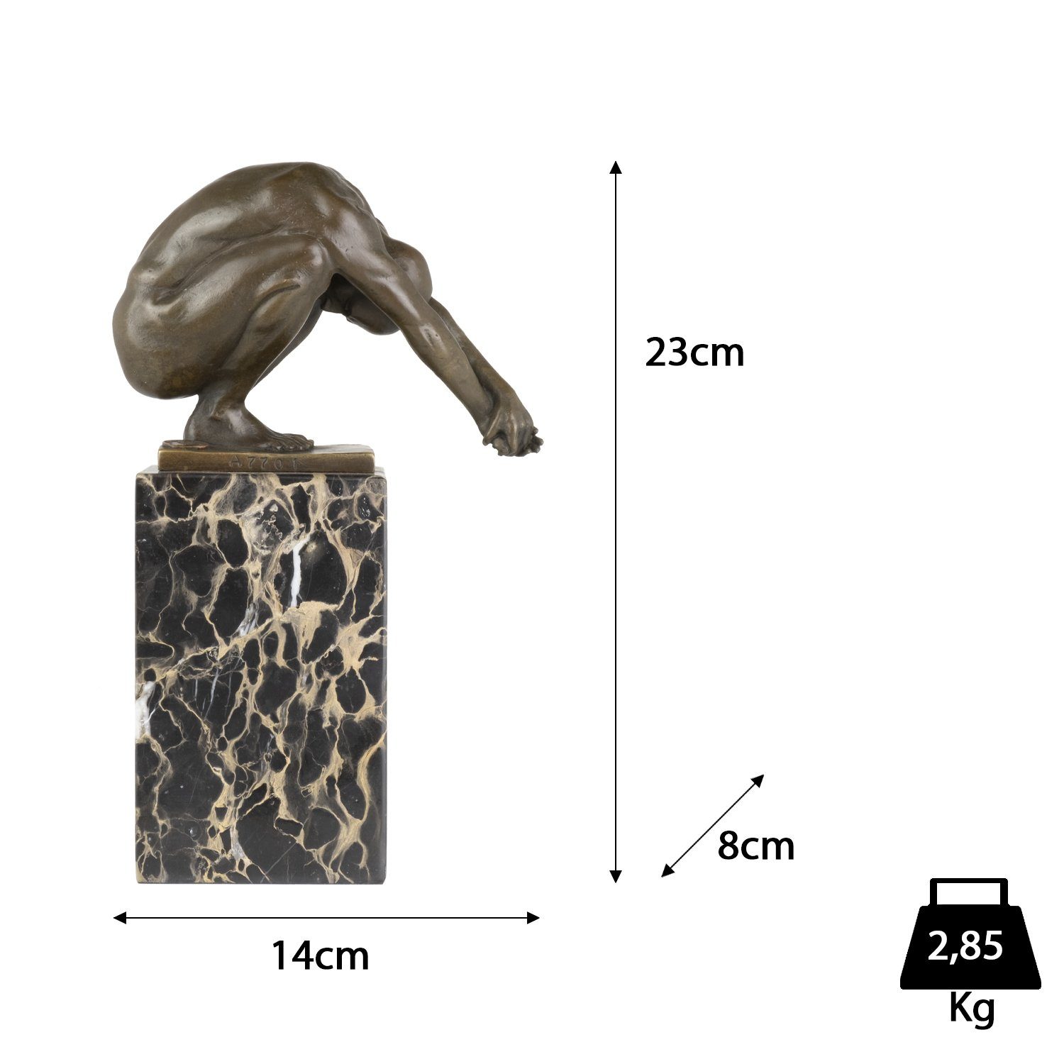 Moritz Skulptur Bronzefigur Akt Turmspringer Schwimmer