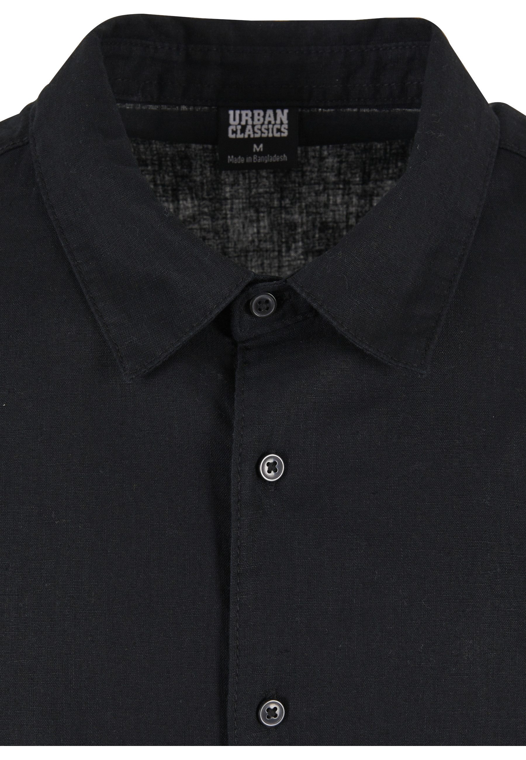 URBAN CLASSICS Langarmhemd Urban Classics Herren Boxy Cotton Linen Shirt (1-tlg) – Bild 3 von 5