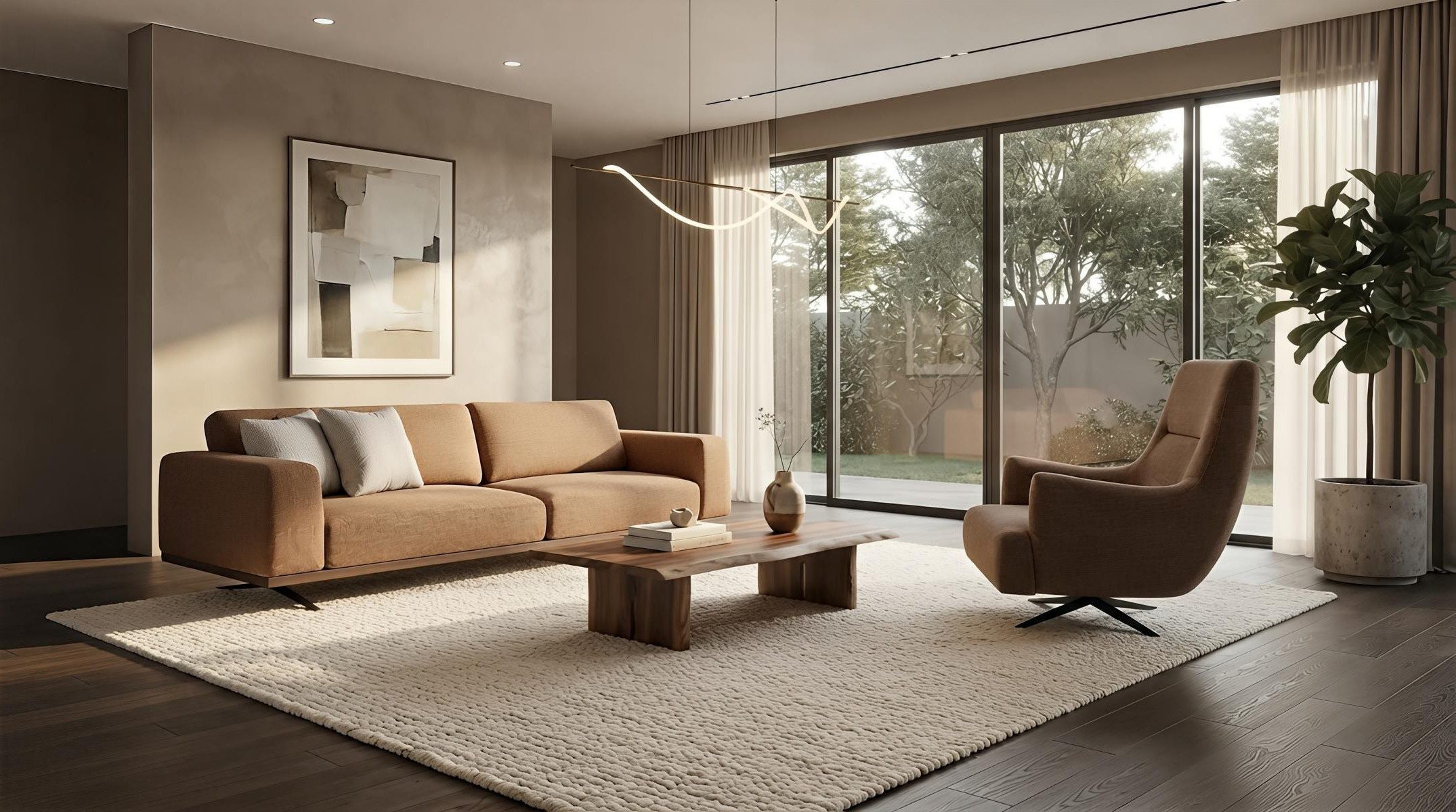 Xlmoebel Polstergarnitur Sofa Set 3 Sitzer Sessel Modern Braun Edel Luxus Design Polster, (2-tlg., 2-tlg)