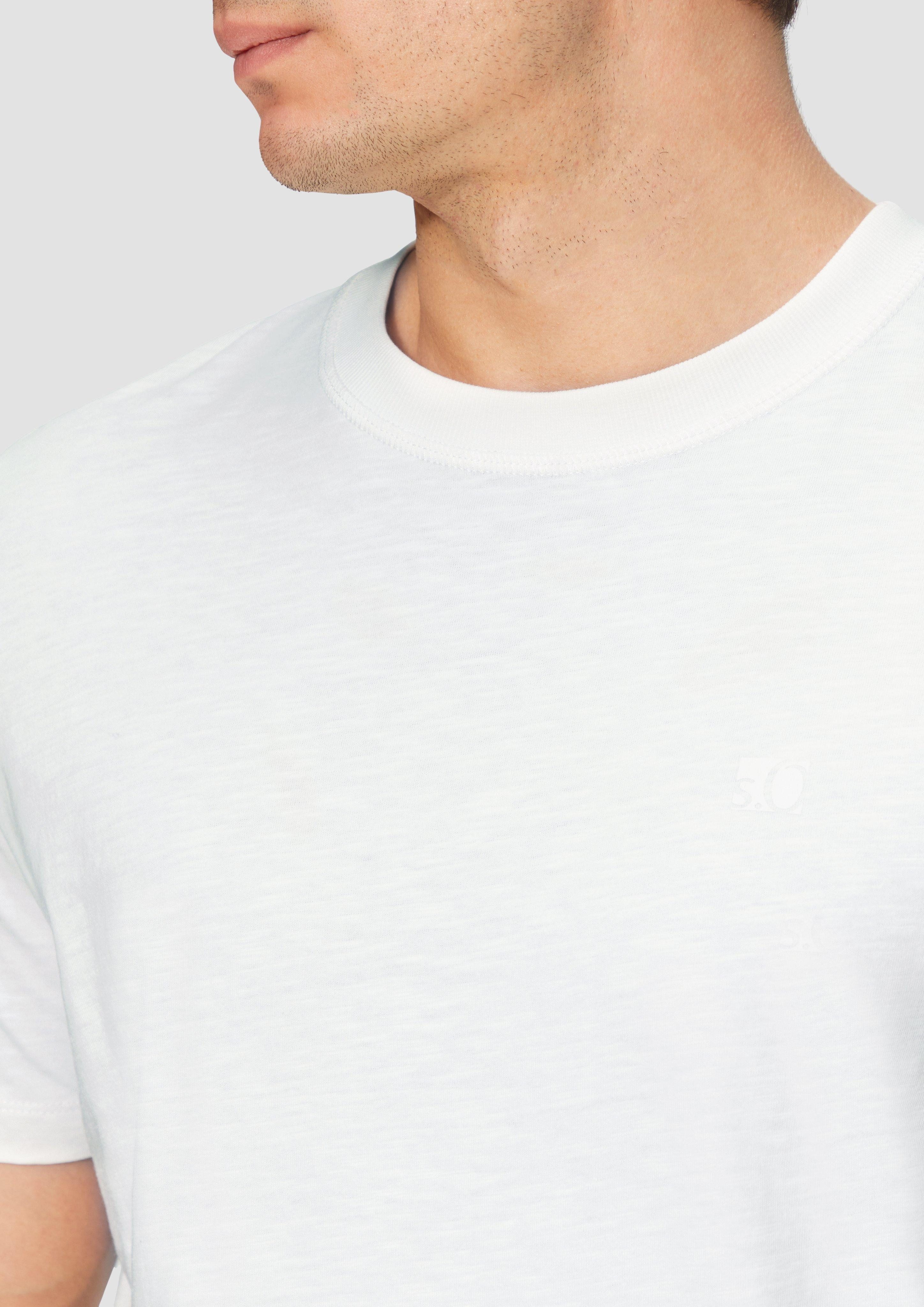 s.Oliver Kurzarmshirt Baumwoll-T-Shirt mit Logo-Print Artwork günstig online kaufen