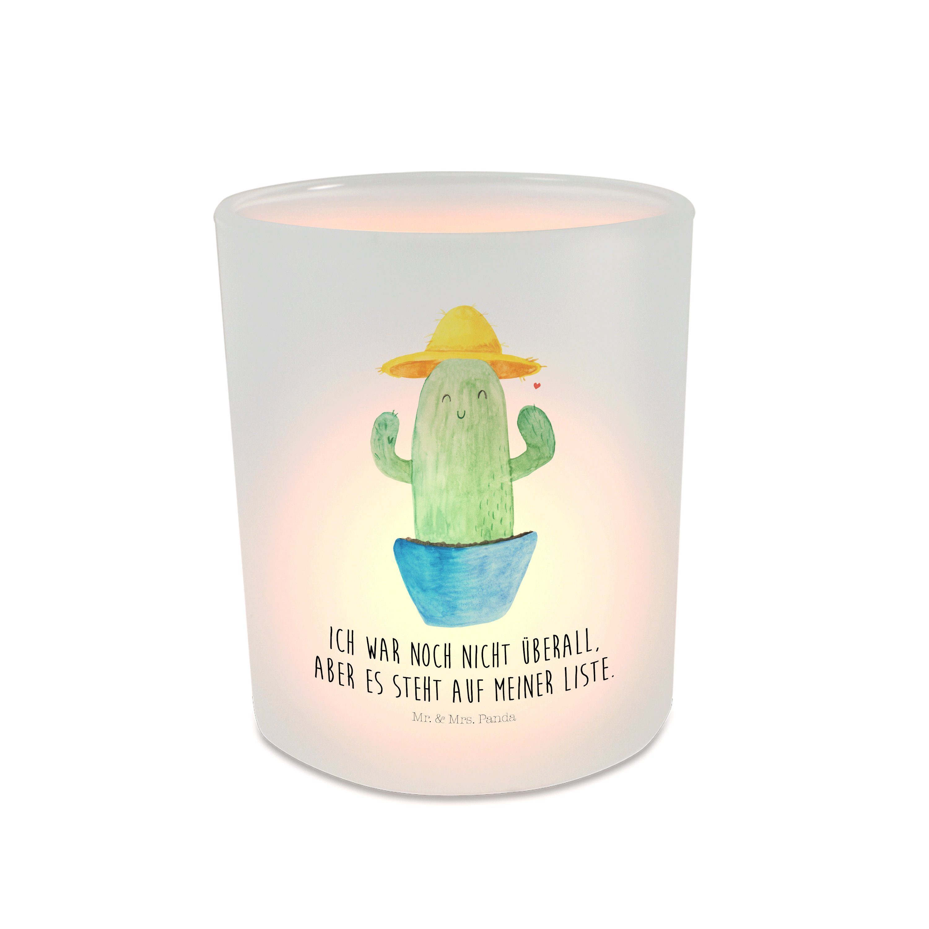 - Windlicht Mr. Panda Sonnenhut Transparent Teelichtglas & - (1 Geschenkidee, Mrs. Kaktus Geschenk, St)