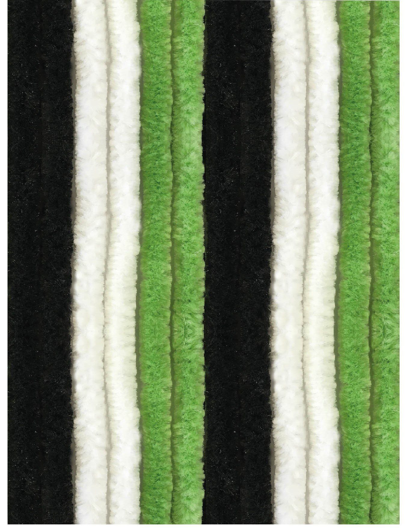 Farben verfügbar Sichtschutz, versch. 120x220cm Ösen und (1 und Größen viele in Türvorhang Arsvita, Flauschi, blickdicht, Insekten- St), perfekter (BxL), Schwarz-Grün-Weiß Flauschvorhang