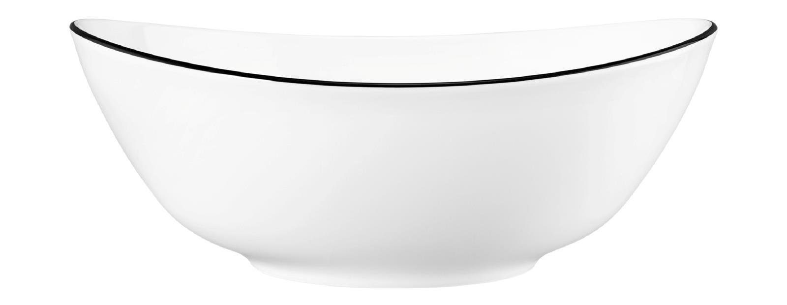 Seltmann Weiden Schüssel Modern Life "Black Line" Schüssel oval 25,5 cm, Porzellan, (Packung)