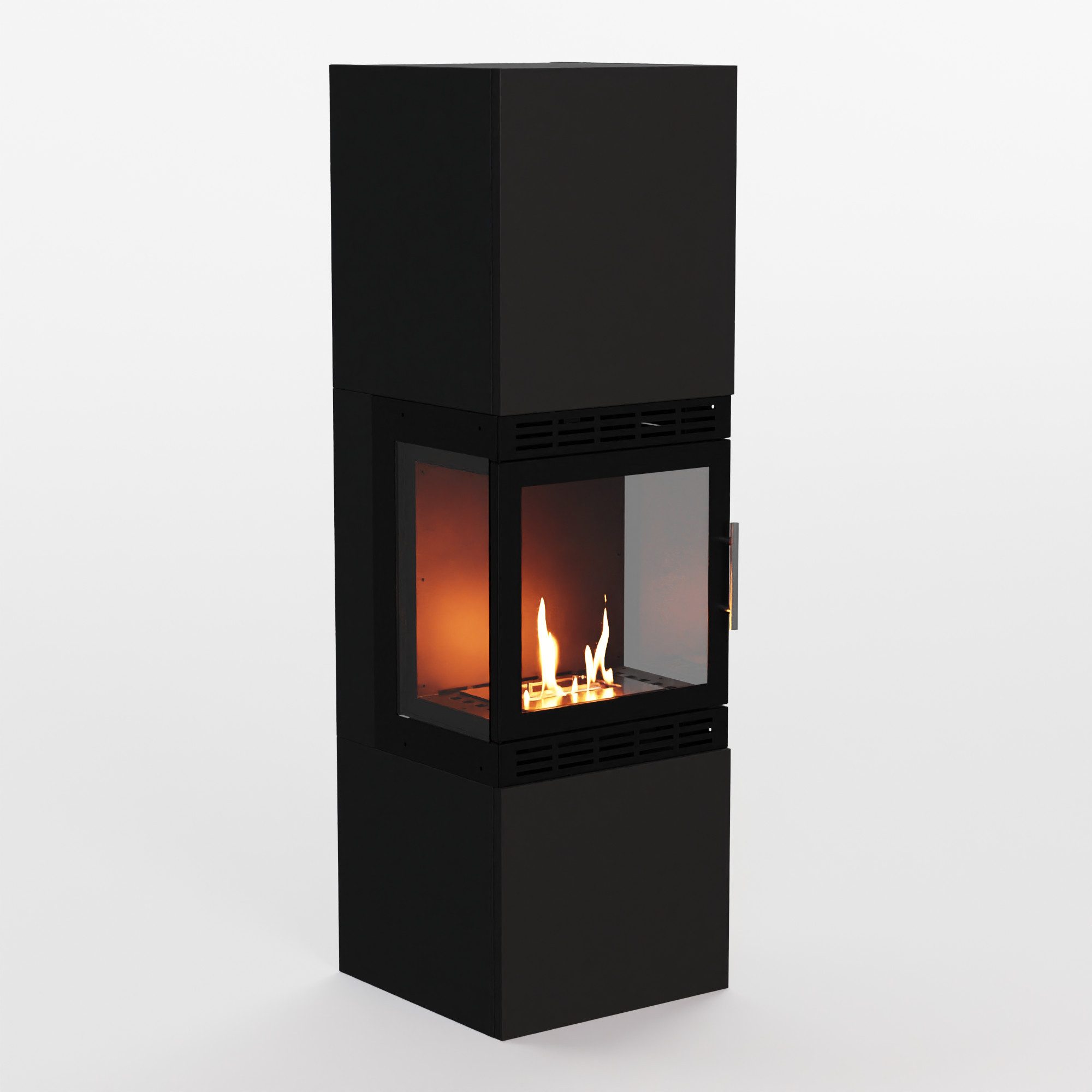 GLOW FIRE Echtfeuer-Dekokamin Lillesand Hoch Vision Ethanol Kamin, Bioethanol Kamin, 3h Brenndauer, Heizleistung mit 2KW