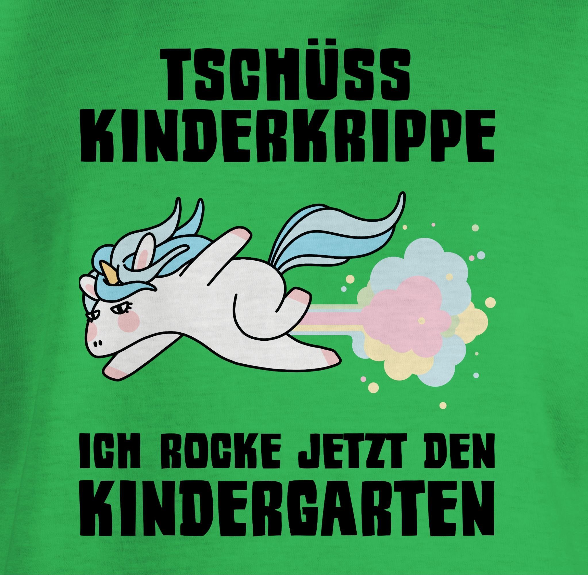 Kinder Kids (Gr. 92 -146) Shirtracer T-Shirt Fliegendes Einhorn - Tschüss Kinderkrippe ich rocke jetzt den Kindergarten - Kinder