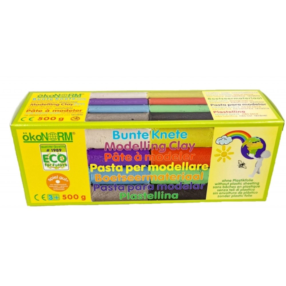 ÖkoNorm GmbH Knete ökoNorm Bunte Knete, 500g, immer weich - 8 Farben