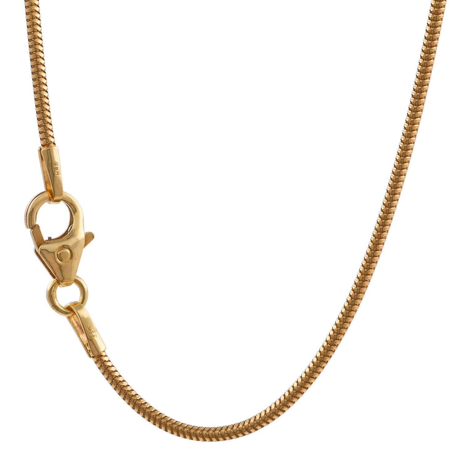 HOPLO Schlangenkette Goldkette Schlangenkette Länge 45cm - Breite 1,2mm - 585-14 Karat Gold, Made in Germany