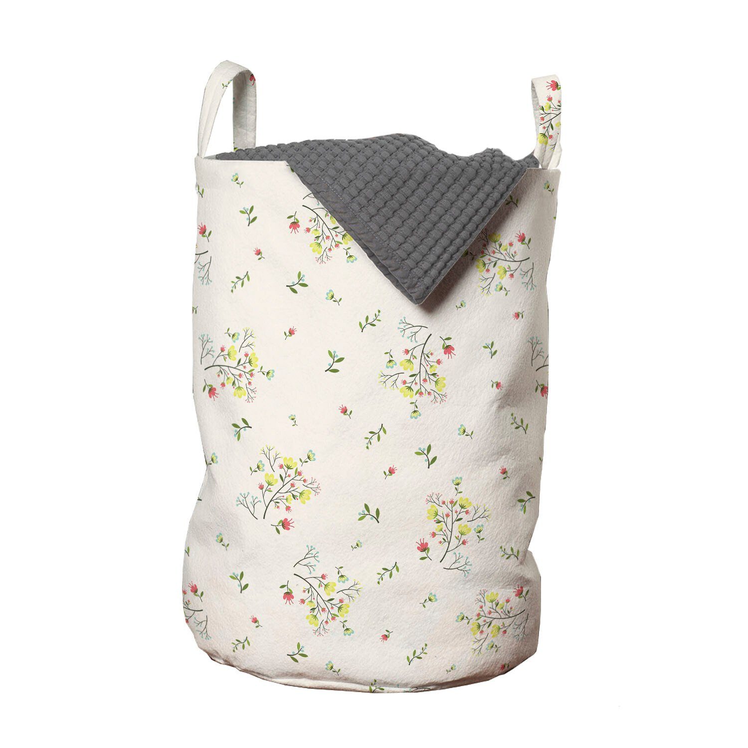 Abakuhaus Wäschesäckchen Wäschekorb mit Griffen Kordelzugverschluss für Waschsalons, Blumen Zierfrühlingssträuße