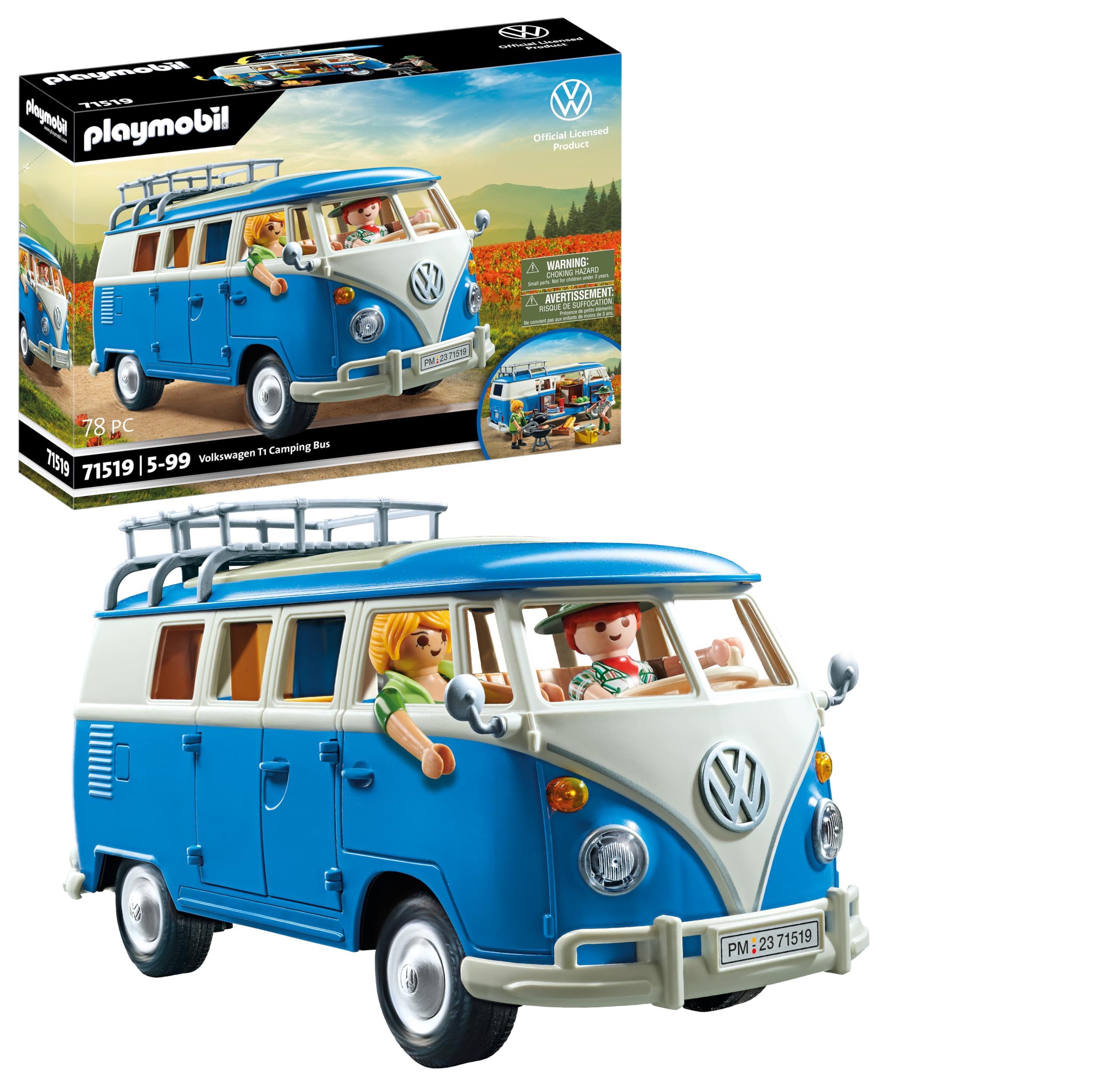 Playmobil® Spielwelt Volkswagen T1 Camping Bus Blau 71519, PLAYMOBIL Volkswagen Spielset