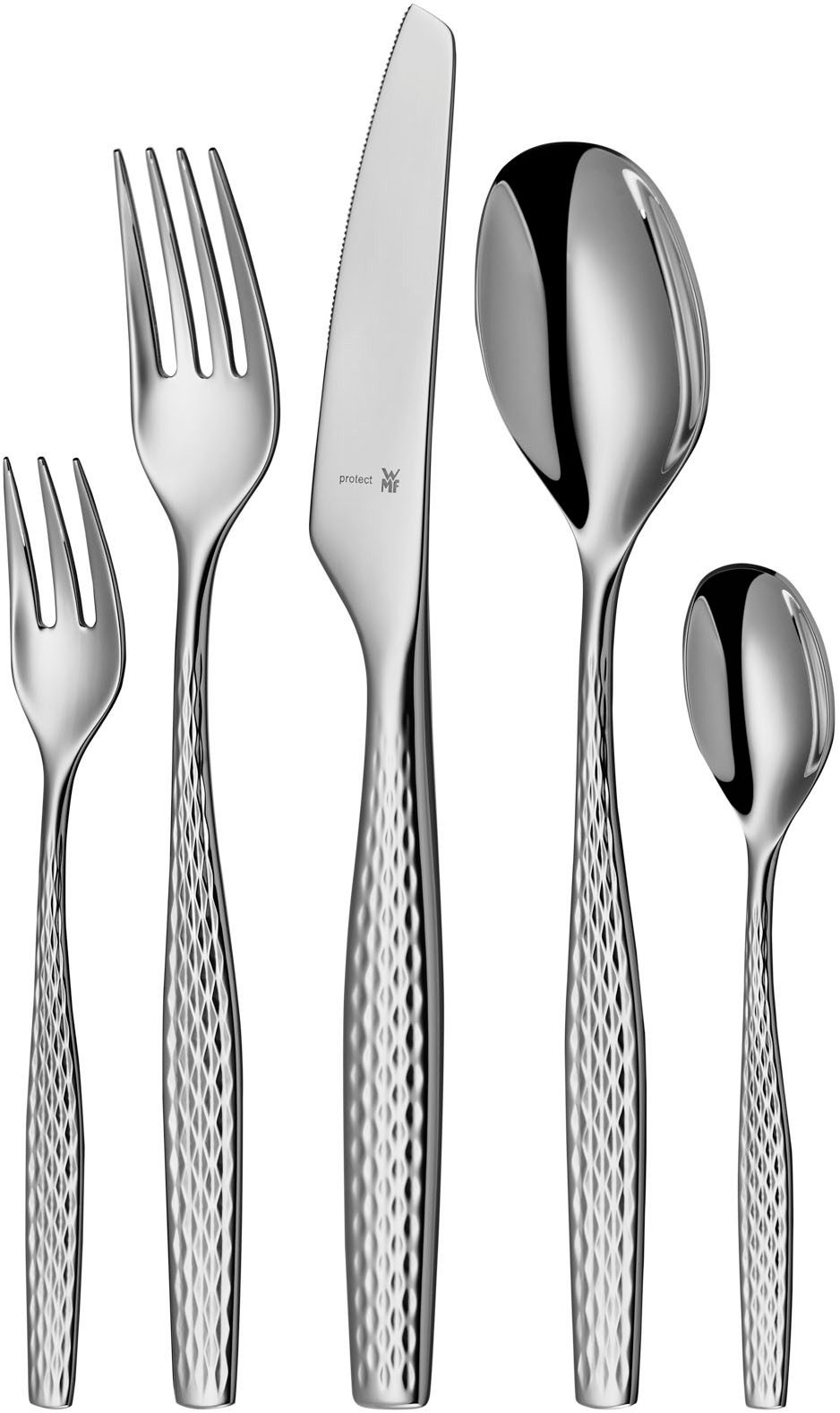 WMF Besteck-Set Sentic (30-tlg), 6 Personen, Cromargan® Edelstahl Rostfrei, ergonomisch, Cromargan protect