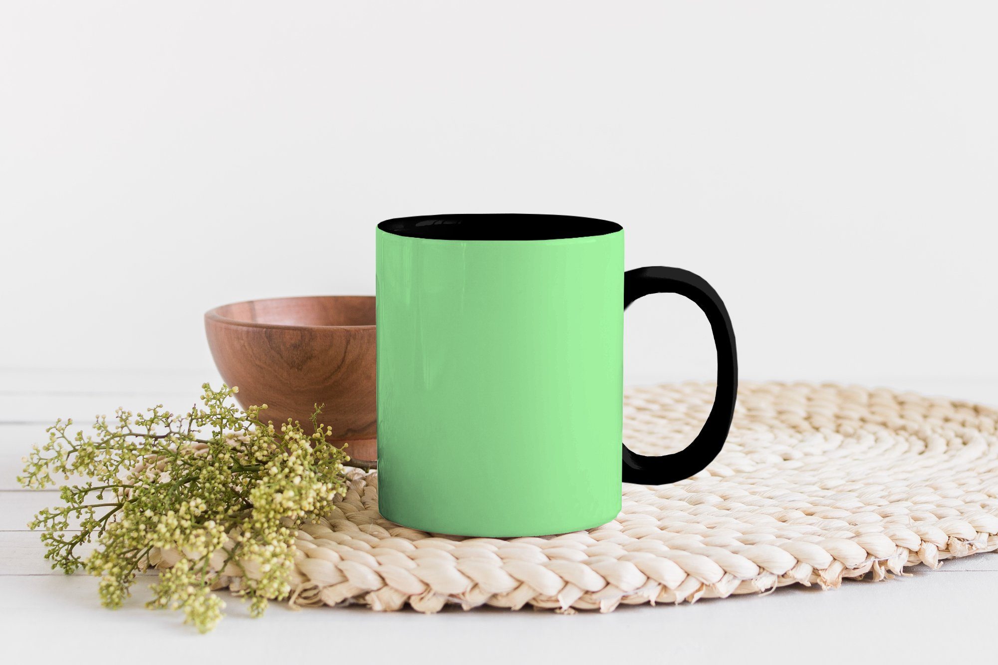 MuchoWow Tasse Papagei - Eistüten Weiß Grün, Eiscreme - - Geschenk Teetasse, Keramik, Kaffeetassen, - Zaubertasse, Farbwechsel