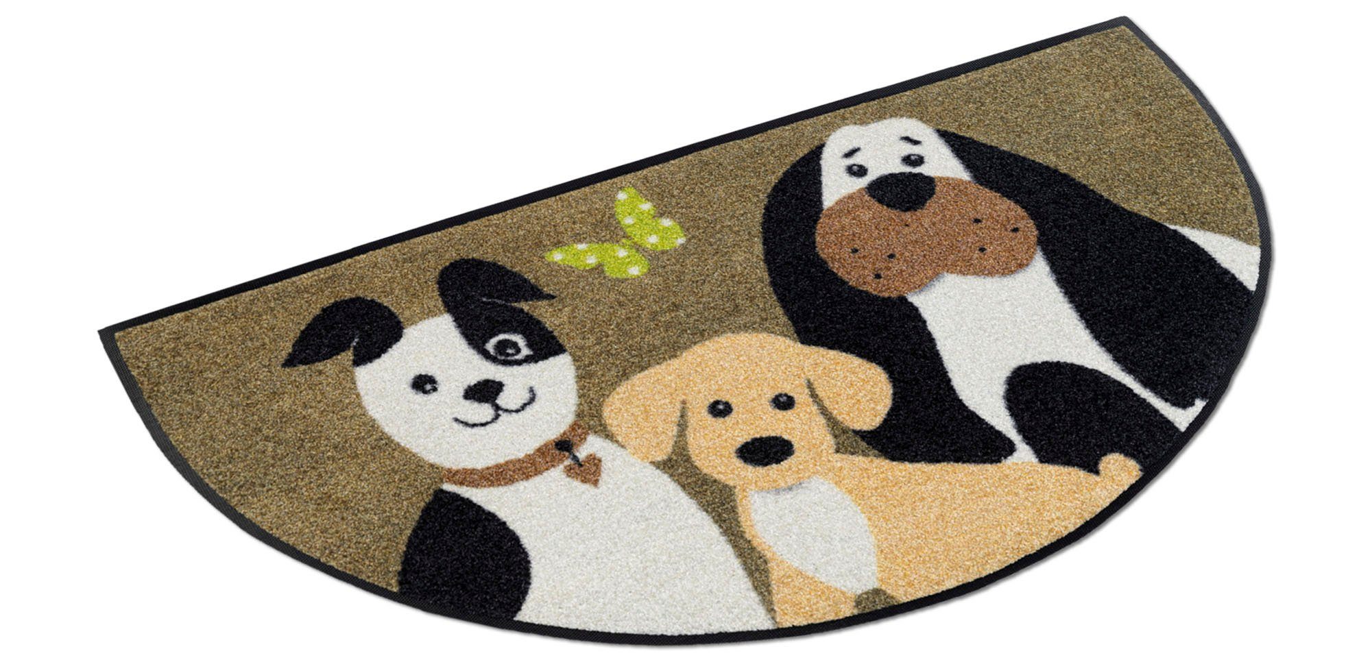 Fußmatte Round Dog Trio, wash+dry by Kleen-Tex, rechteckig, Höhe: 7 mm | Fußmatten