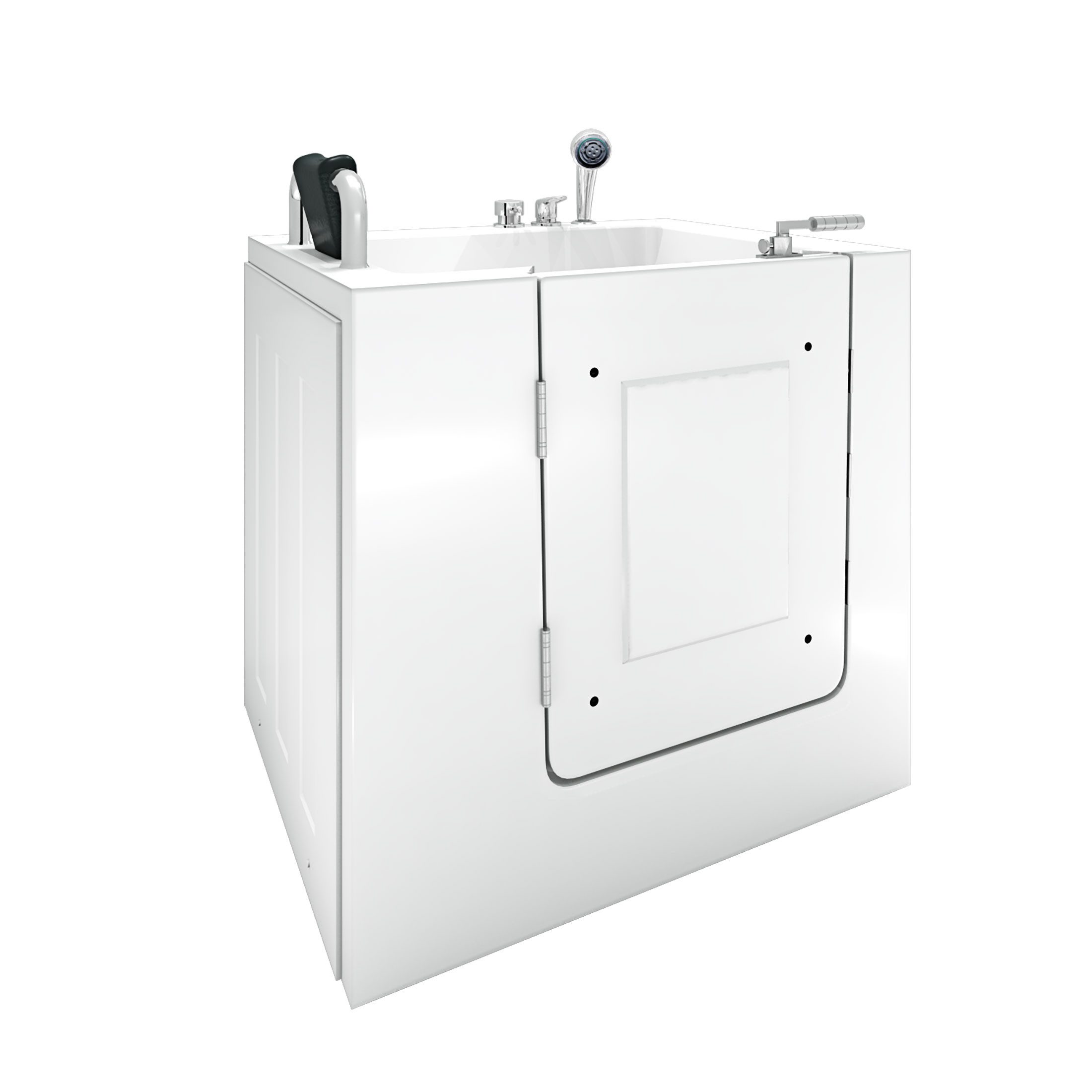 AcquaVapore Whirlpool-Badewanne Sitzwanne Whirlpool Badewanne mit Tür S02WP-C-L 100x78cm, (1-tlg), mit Ablaufgarnitur