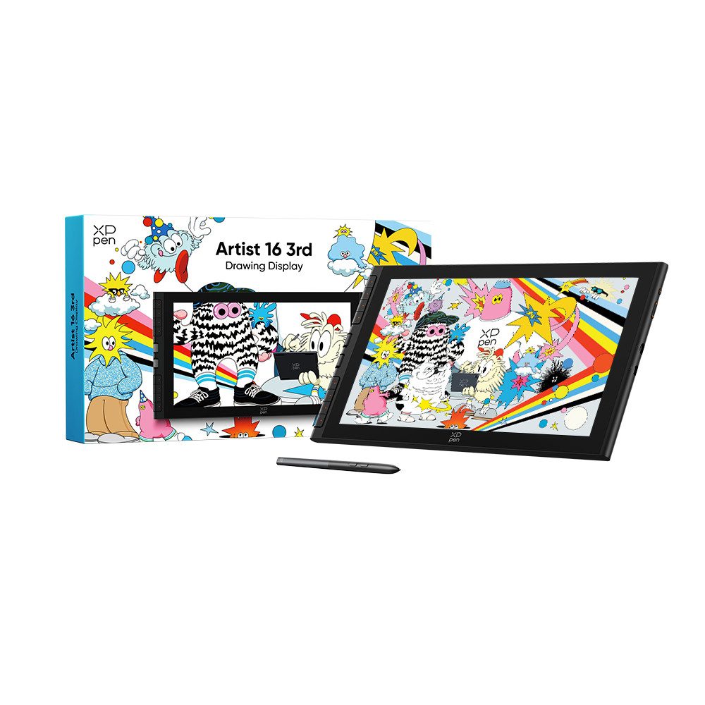 XP-PEN Artist 16 3rd Grafiktablett (15.4", X4-Chip,16K Druck,FHD AG+AF Glas,DC-Dimming,Magnet-Stylus,Delta E
