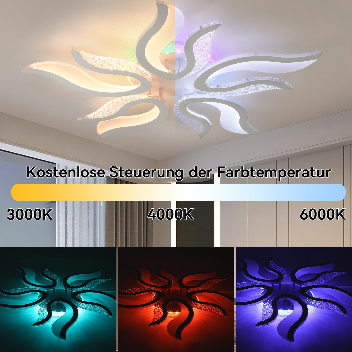WILGOON Deckenleuchte LED Deckenleuchte Dimmbar 54W günstig online kaufen