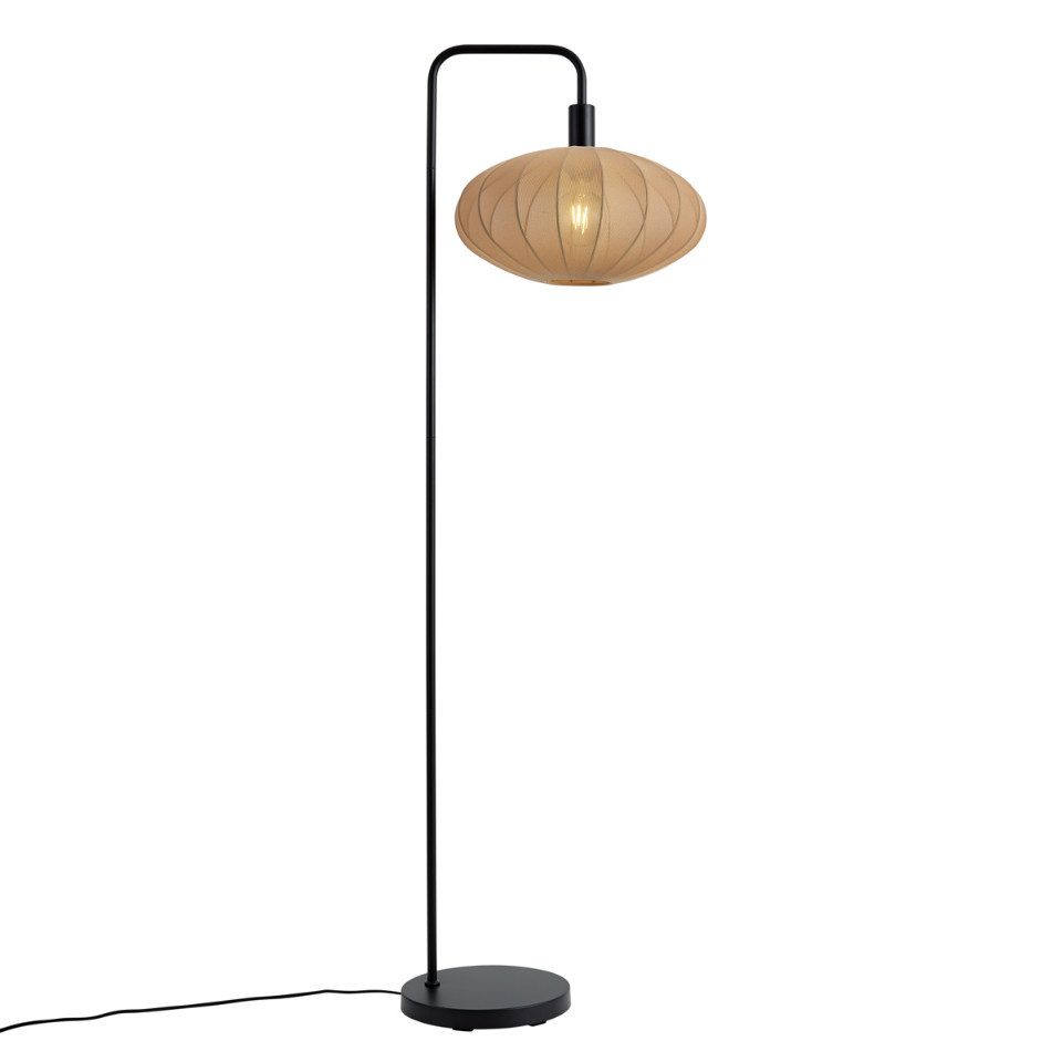 Qazqa Stehlampe Bida, ohne Leuchtmittel, E27, Schwarz, Japandi, Stahl, 1-fl günstig online kaufen
