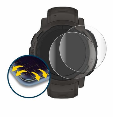 BROTECT Full-Screen Schutzfolie für Garmin Instinct 2, Displayschutzfolie, 2 Stück, 3D Curved klar