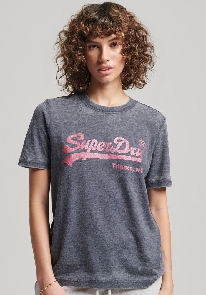 Superdry Rundhalsshirt EMBELLISHED VL T SHIRT Eclipse Navy | T-Shirts